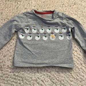 Baby Boden Snowman Top